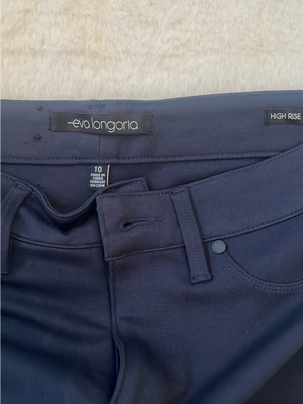 Eva Longoria High-Rise Jeans in Navy - Women's